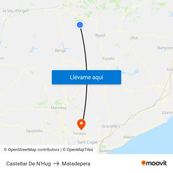 Castellar De N'Hug to Matadepera map