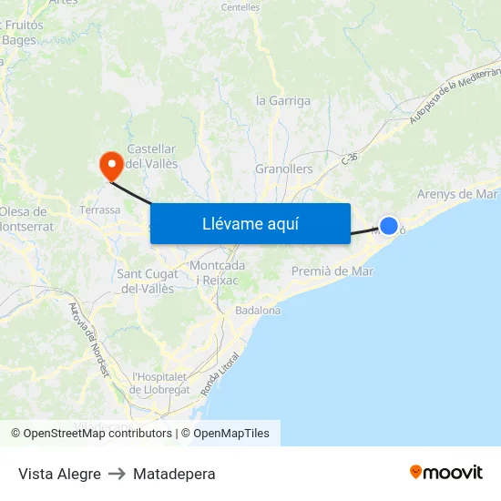 Vista Alegre to Matadepera map