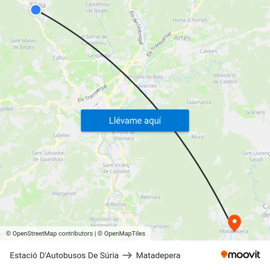 Estació D'Autobusos De Súria to Matadepera map