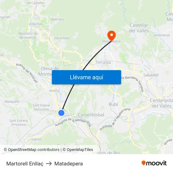 Martorell Enllaç to Matadepera map