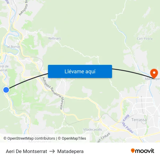Aeri De Montserrat to Matadepera map