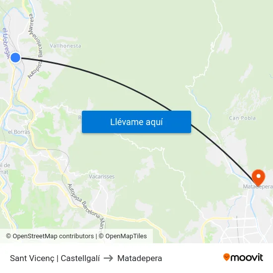 Sant Vicenç | Castellgalí to Matadepera map
