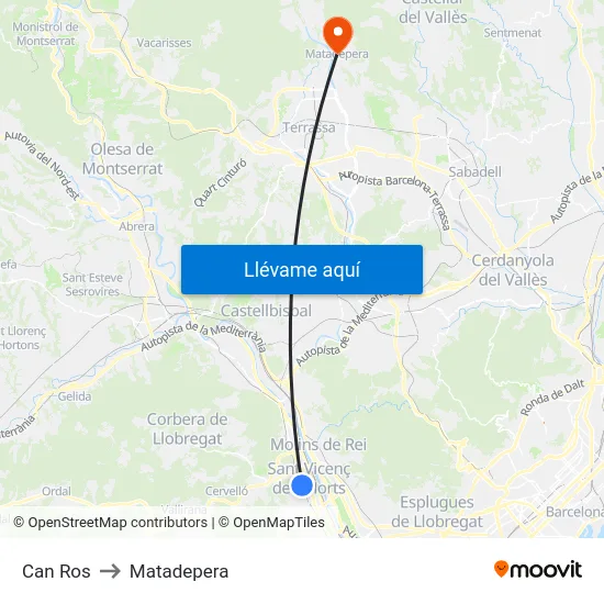 Can Ros to Matadepera map