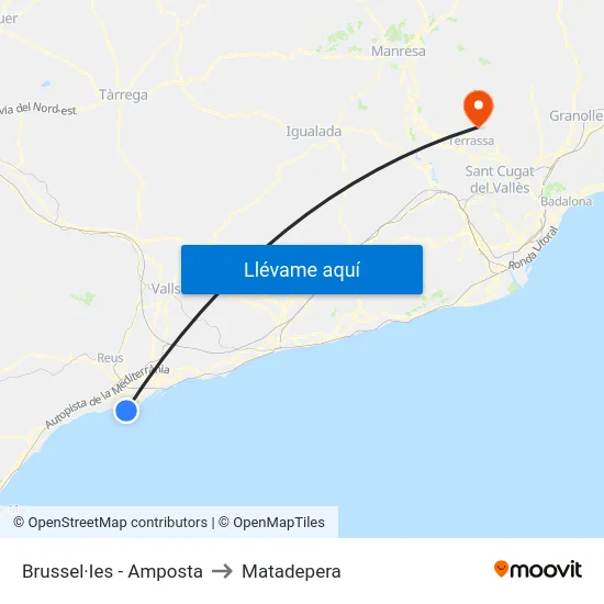 Brussel·Ies - Amposta to Matadepera map