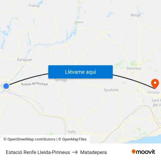 Estació Renfe Lleida-Pirineus to Matadepera map