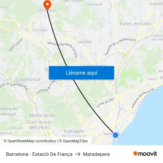 Barcelona - Estació De França to Matadepera map