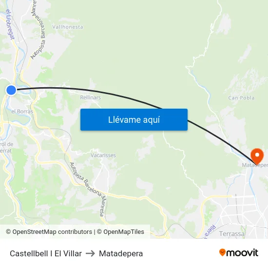 Castellbell I El Villar to Matadepera map
