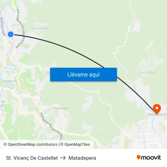 St. Vicenç De Castellet to Matadepera map