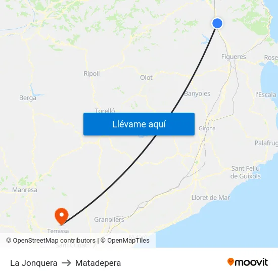 La Jonquera to Matadepera map