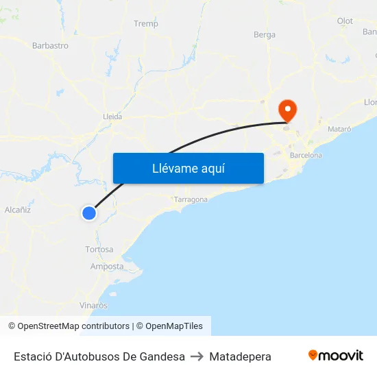 Estació D'Autobusos De Gandesa to Matadepera map