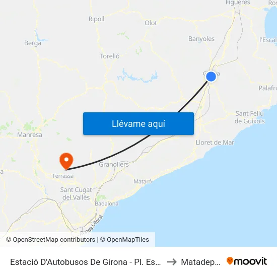 Estació D'Autobusos De Girona - Pl. Espanya to Matadepera map