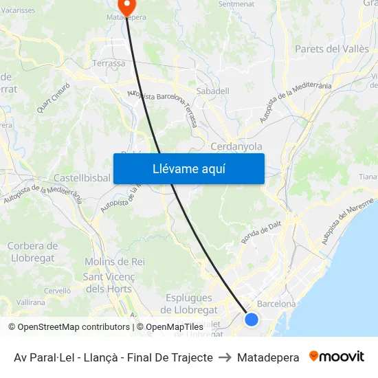 Av Paral·Lel - Llançà - Final De Trajecte to Matadepera map