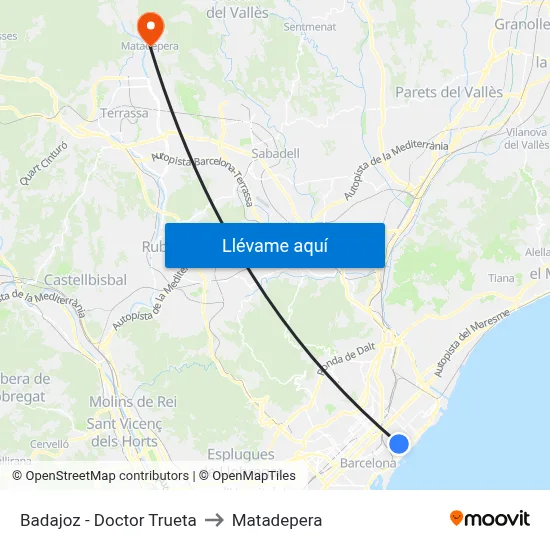 Badajoz - Doctor Trueta to Matadepera map