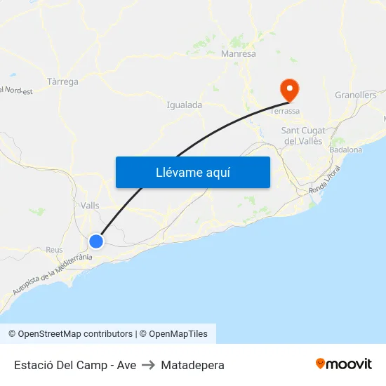 Estació Del Camp - Ave to Matadepera map