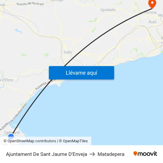 Ajuntament De Sant Jaume D'Enveja to Matadepera map