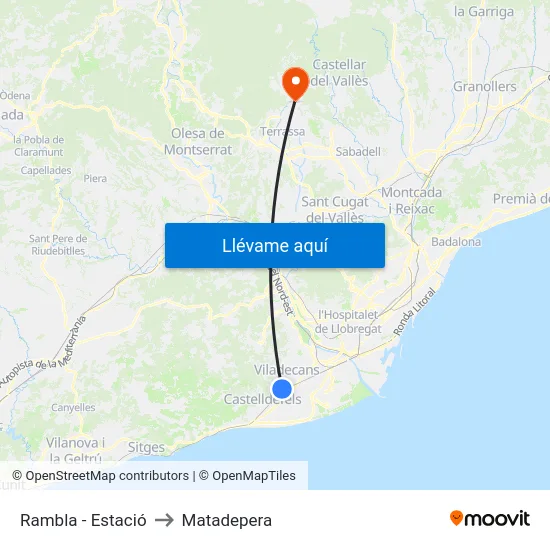 Rambla - Estació to Matadepera map
