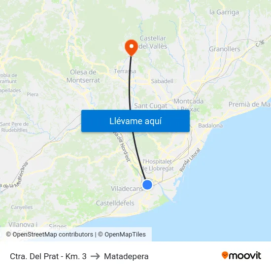 Ctra. Del Prat - Km. 3 to Matadepera map