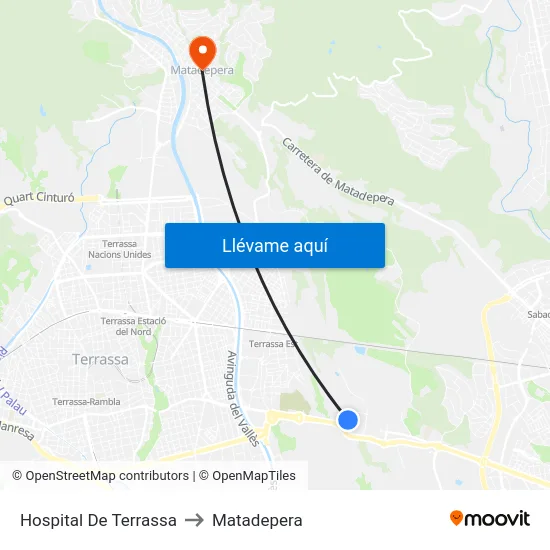 Hospital De Terrassa to Matadepera map