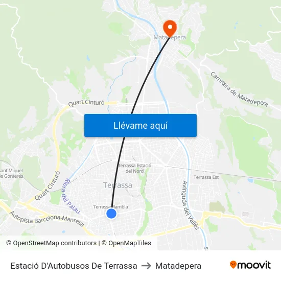 Estació D'Autobusos De Terrassa to Matadepera map