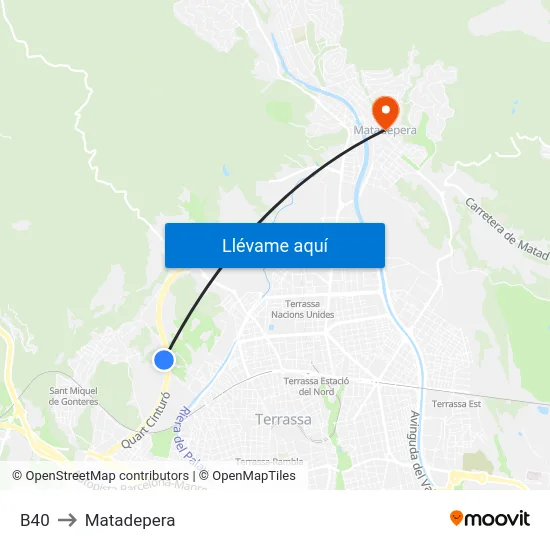 B40 to Matadepera map