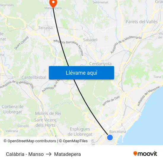 Calàbria - Manso to Matadepera map