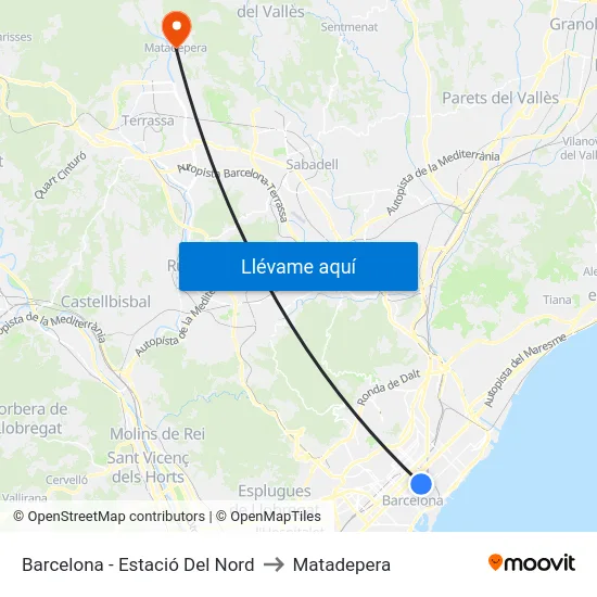 Barcelona - Estació Del Nord to Matadepera map