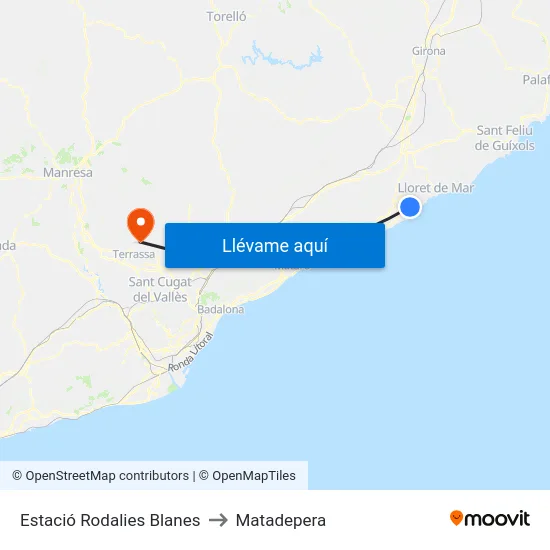 Estació Rodalies Blanes to Matadepera map