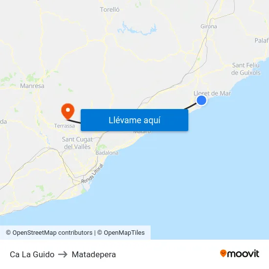 Ca La Guido to Matadepera map