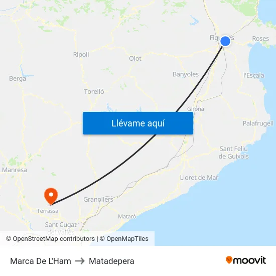 Marca De L'Ham to Matadepera map