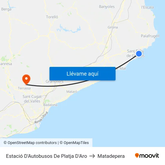 Estació D'Autobusos De Platja D'Aro to Matadepera map