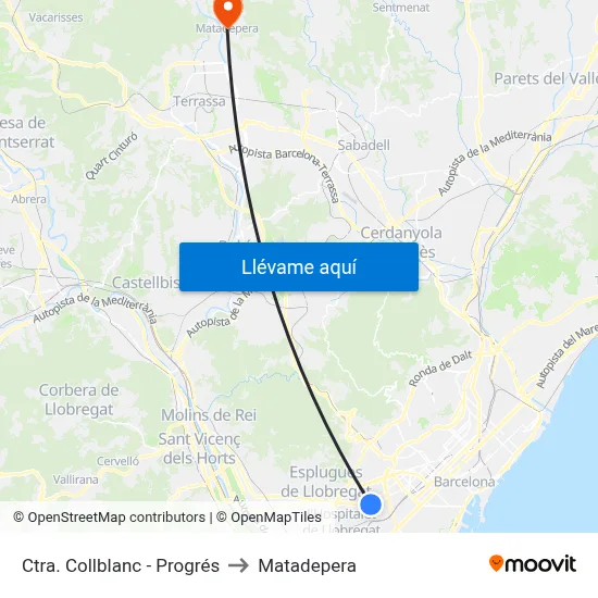 Ctra. Collblanc - Progrés to Matadepera map