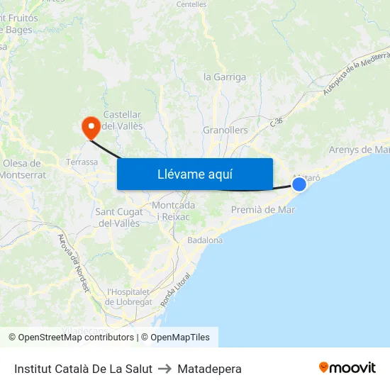 Institut Català De La Salut to Matadepera map
