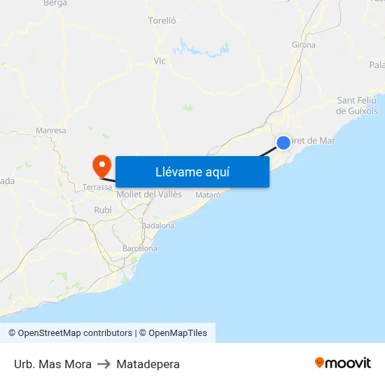Urb. Mas Mora to Matadepera map