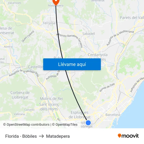 Florida - Bòbiles to Matadepera map