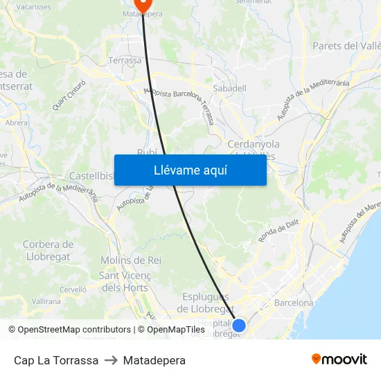 Cap La Torrassa to Matadepera map