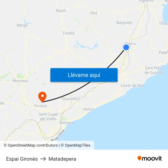 Espai Gironès to Matadepera map