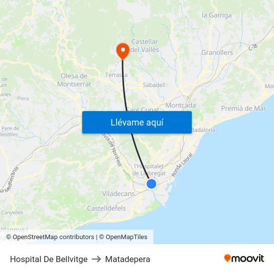Hospital De Bellvitge to Matadepera map