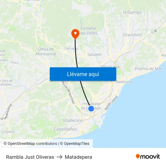 Rambla Just Oliveras to Matadepera map
