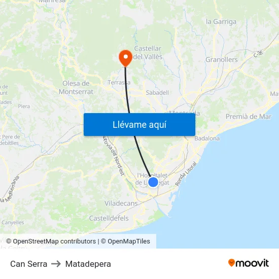 Can Serra to Matadepera map