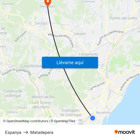 Espanya to Matadepera map
