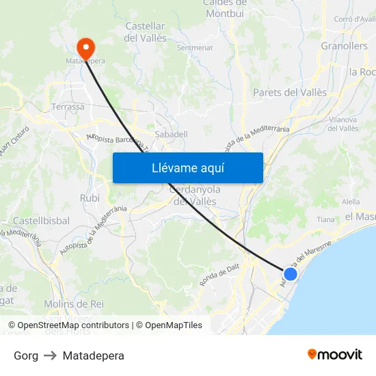 Gorg to Matadepera map