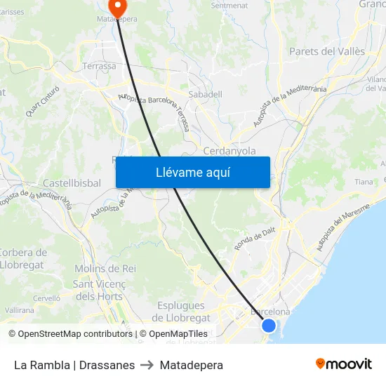 La Rambla | Drassanes to Matadepera map