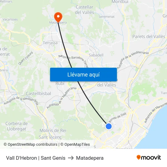 Vall D'Hebron | Sant Genís to Matadepera map