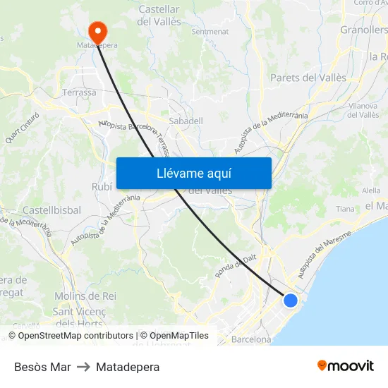 Besòs Mar to Matadepera map