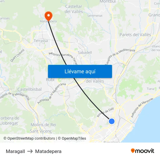 Maragall to Matadepera map
