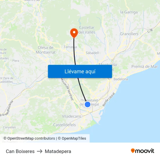 Can Boixeres to Matadepera map