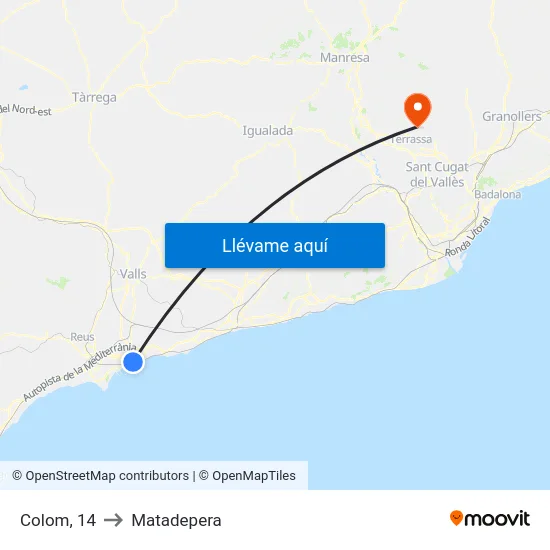 Colom, 14 to Matadepera map