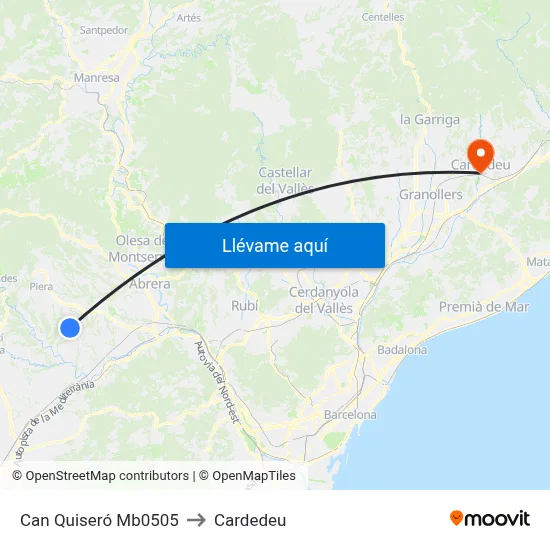 Can Quiseró Mb0505 to Cardedeu map