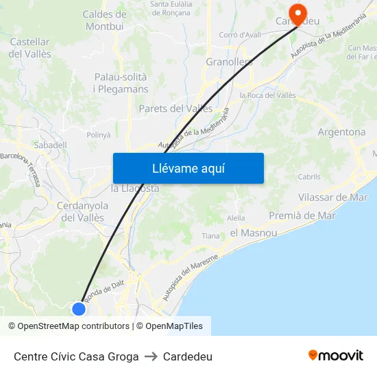 Centre Cívic Casa Groga to Cardedeu map
