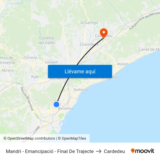 Mandri - Emancipació - Final De Trajecte to Cardedeu map
